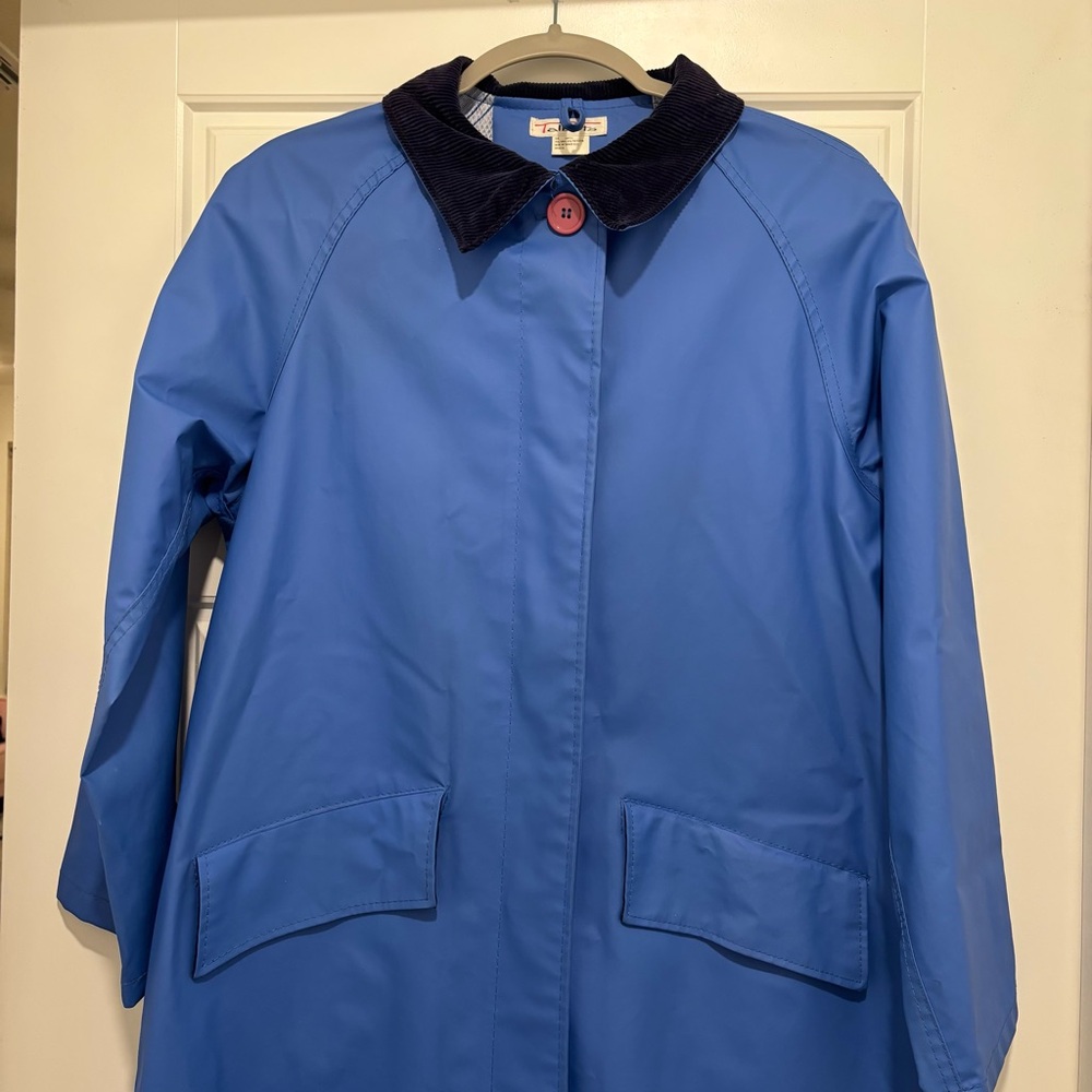 Talbots Vintage Long Slicker Raincoat with Corduroy Detailing - Picture 2 of 10